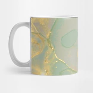 Liquid Green Gold Luxury Marble Shapes Geometric Abstract Pattern Mug